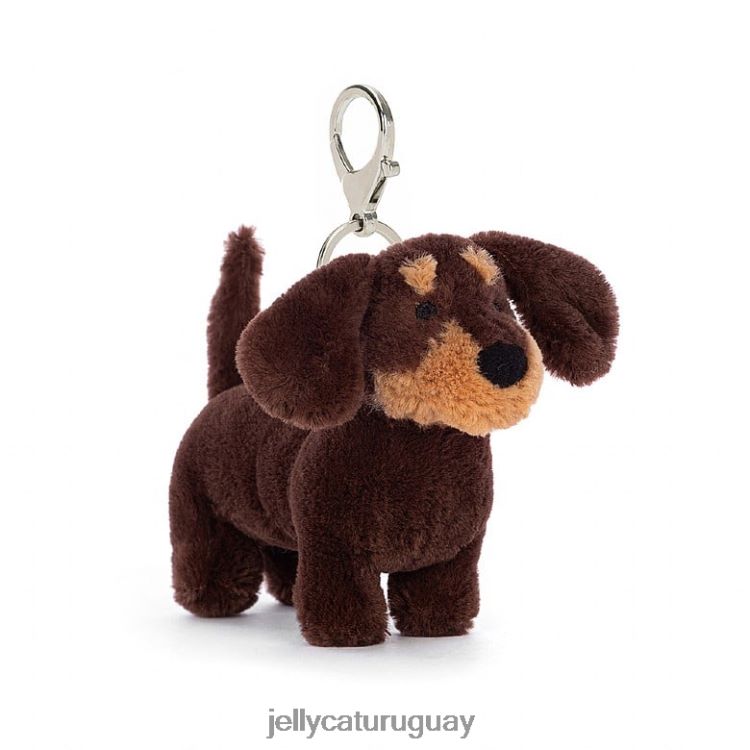 accesorio Jellycat Charm para bolso de perro salchicha otto marrón T88T6270