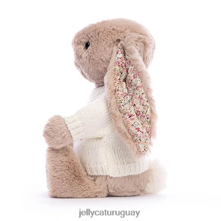 juguete Jellycat Conejita Blossom Bea con jersey crema personalizado beige T88T62160