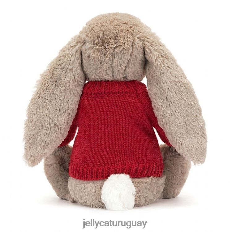 juguete Jellycat Conejita Blossom Bea con jersey rojo personalizado beige T88T62334