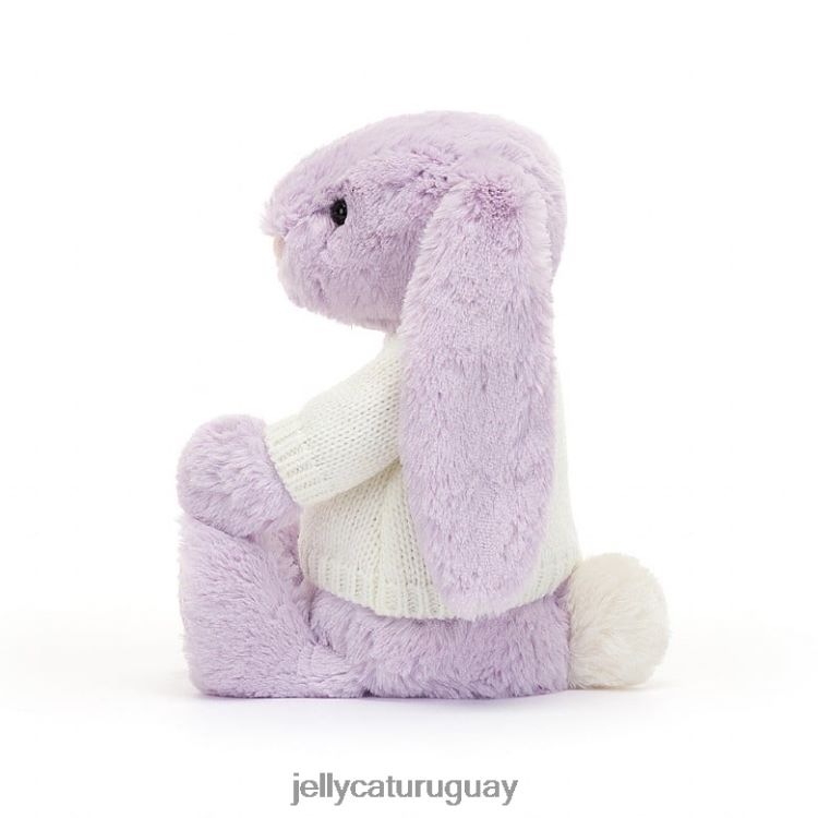 juguete Jellycat Conejito de jazmín en flor con jersey crema personalizado morado T88T62268