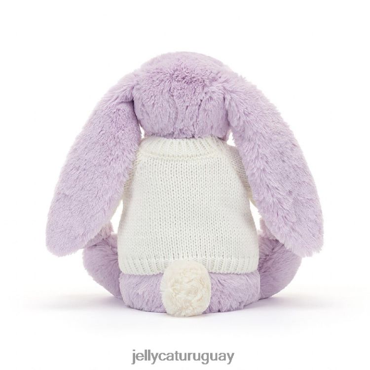 juguete Jellycat Conejito de jazmín en flor con jersey crema personalizado morado T88T62268