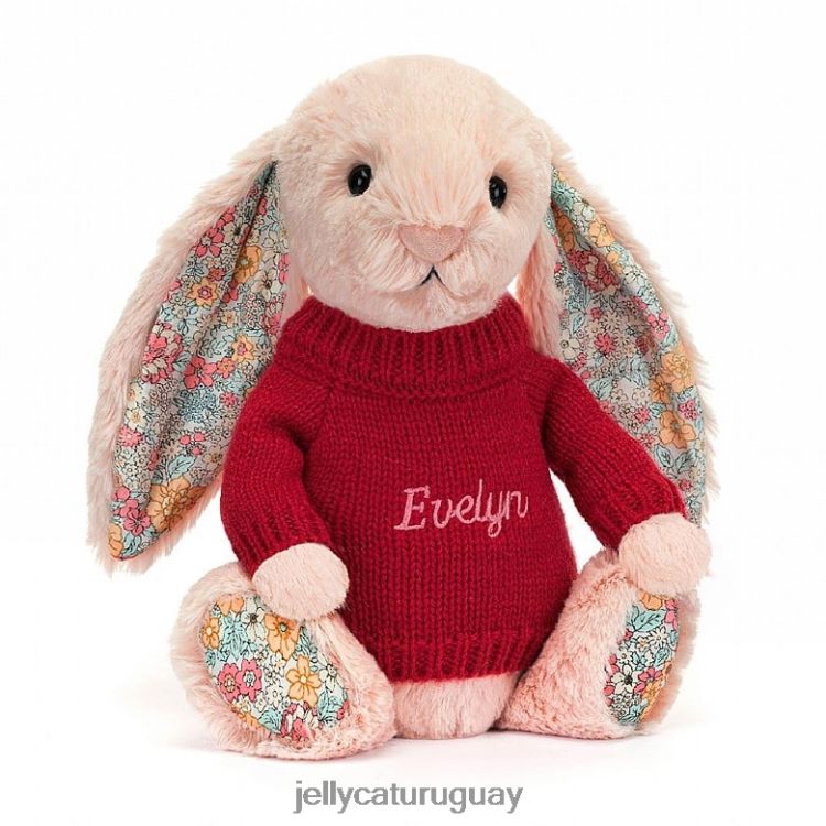 juguete Jellycat Conejito de rubor en flor con melocotón rojo personalizado T88T62425