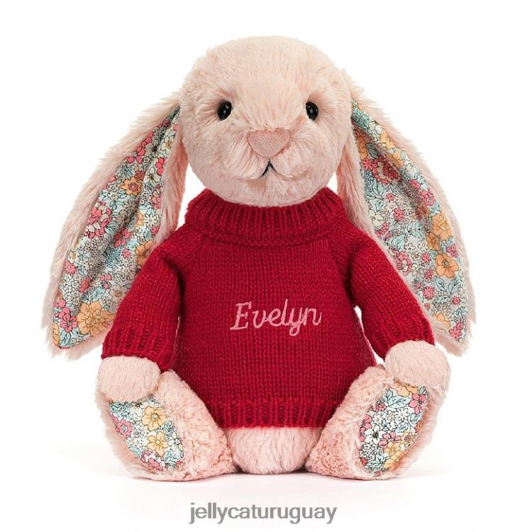 juguete Jellycat Conejito de rubor en flor con melocotón rojo personalizado T88T62425