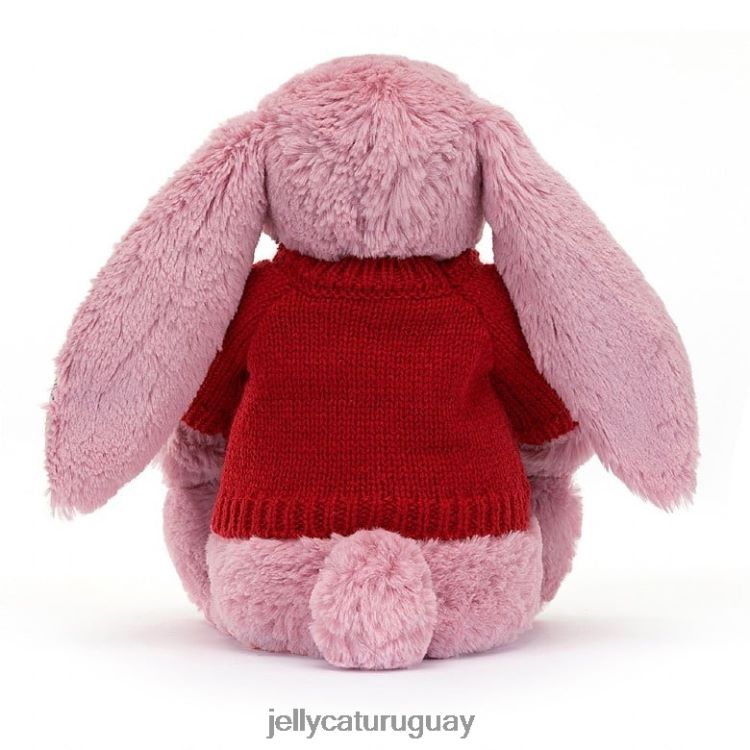 juguete Jellycat Conejito tulipán en flor con jersey rojo personalizado rosa T88T62430