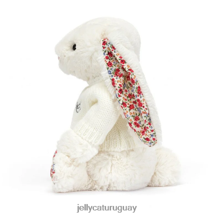 juguete Jellycat conejito de flores con jersey personalizado color crema T88T62594