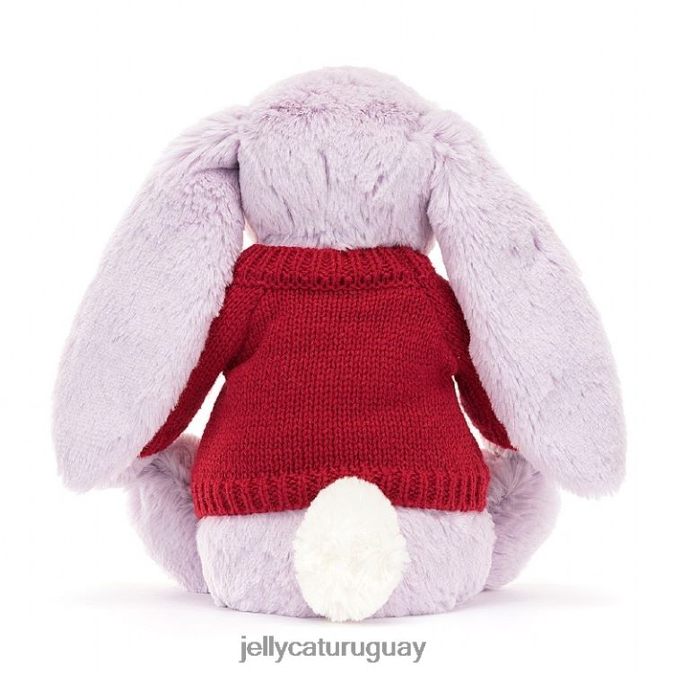 juguete Jellycat conejito de jazmín en flor con jersey rojo personalizado morado T88T62399