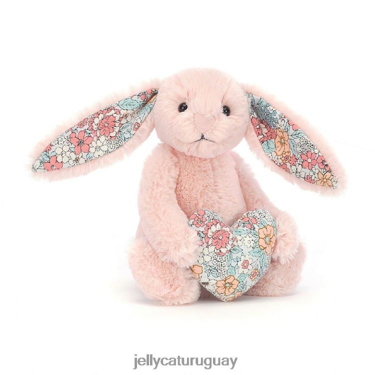 juguete Jellycat flor corazón sonrojo conejito melocotón T88T62337