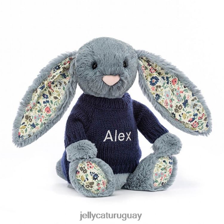 juguete Jellycat flor oscura con jersey azul marino personalizado T88T62436
