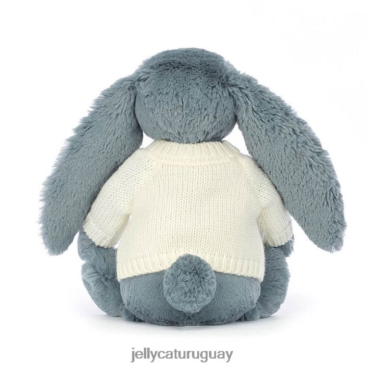 juguete Jellycat flor oscura con jersey crema personalizado azul T88T62331