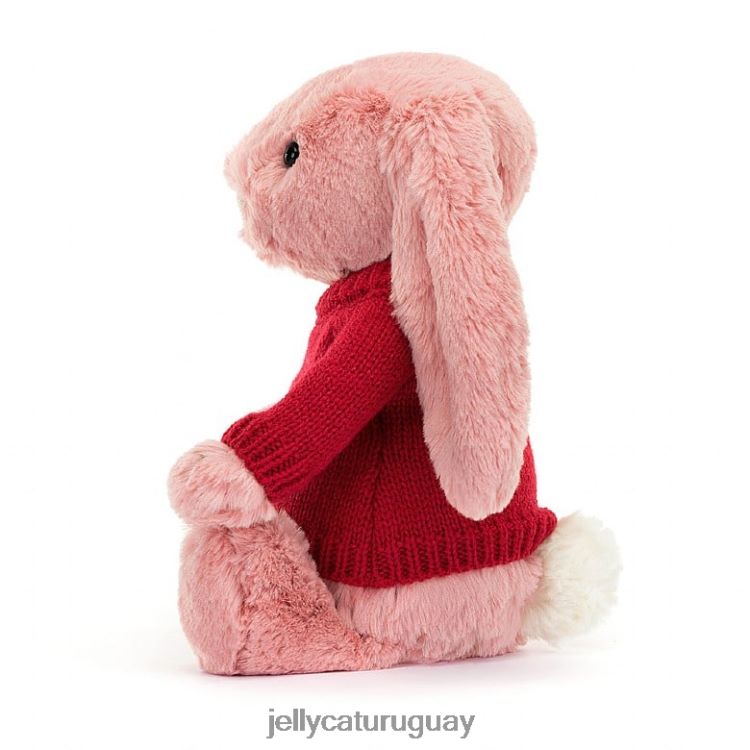 juguete Jellycat Conejito de pétalos tímido con jersey rojo personalizado rosa sorbete T88T62299