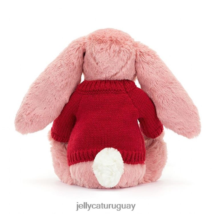 juguete Jellycat Conejito de pétalos tímido con jersey rojo personalizado rosa sorbete T88T62299