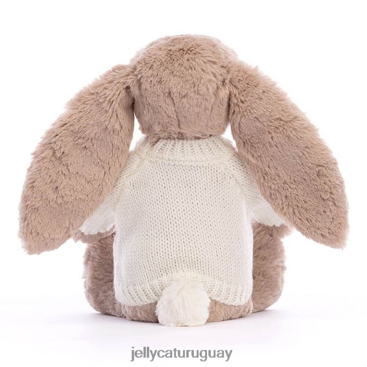 juguete Jellycat conejito tímido con jersey crema personalizado beige T88T62146