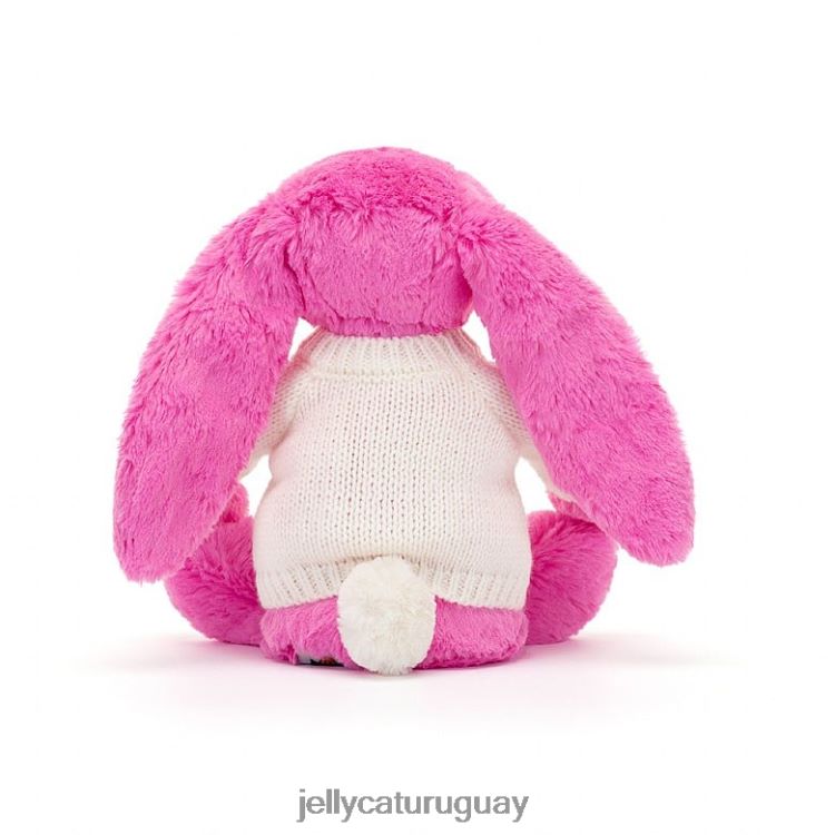 juguete Jellycat conejito tímido con jersey crema personalizado rosa intenso T88T62216