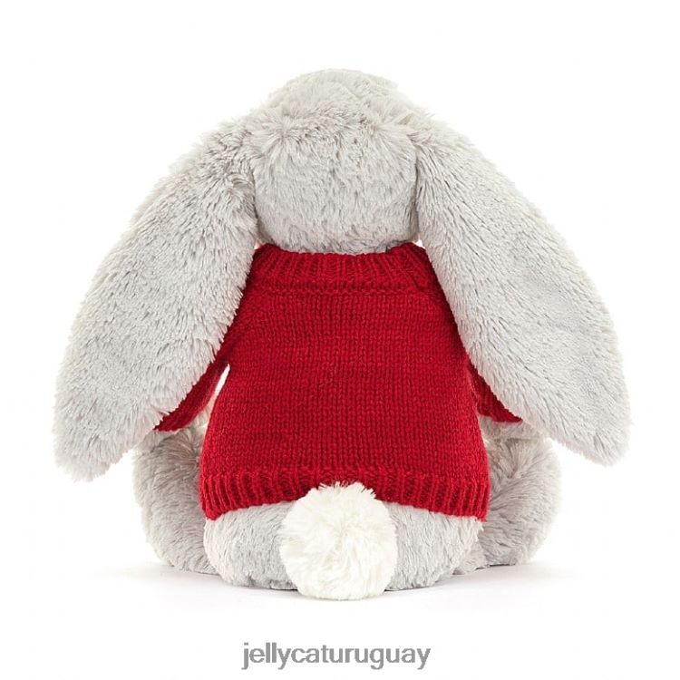 juguete Jellycat conejito tímido con jersey rojo personalizado plateado T88T62245