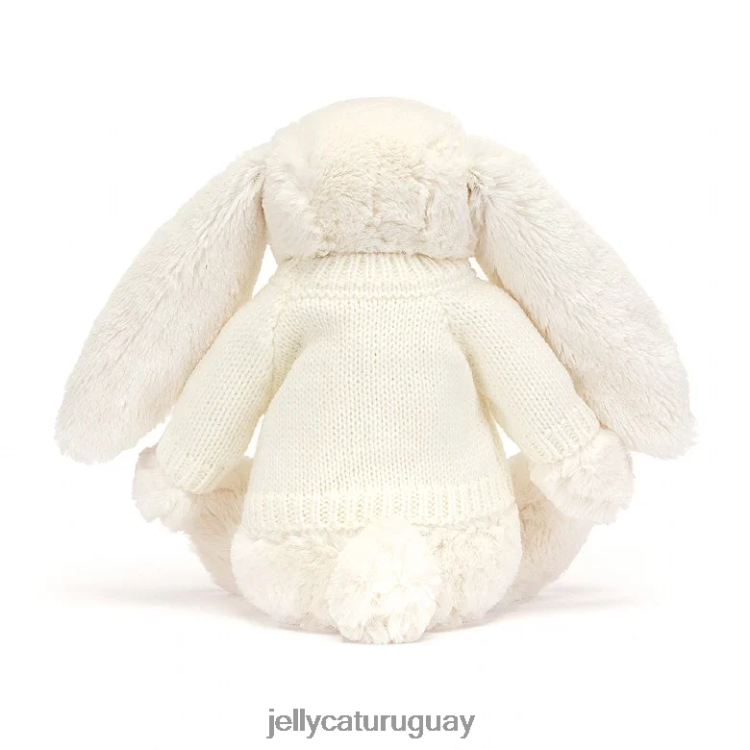 juguete Jellycat conejito tímido y centelleante con jersey personalizado color crema T88T62188