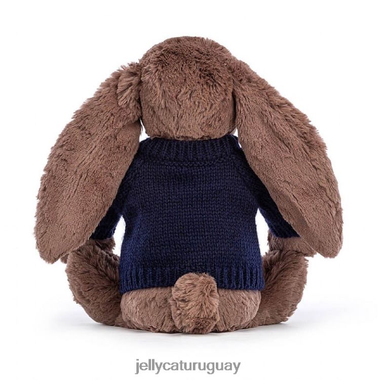 juguete Jellycat tímido conejito fudge con chocolate tipo jersey azul marino personalizado T88T62522