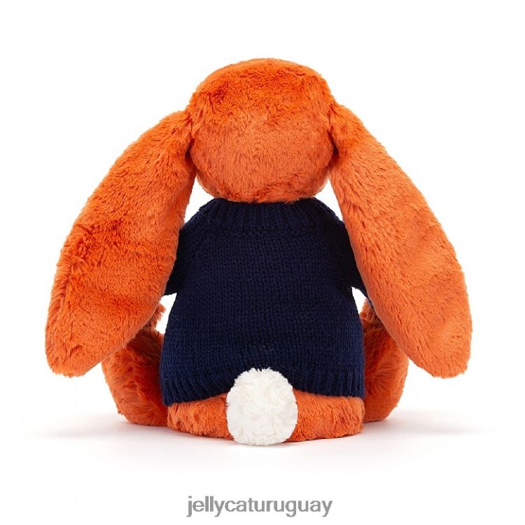 juguete Jellycat tímido conejito mandarina con jersey azul marino personalizado naranja T88T62508