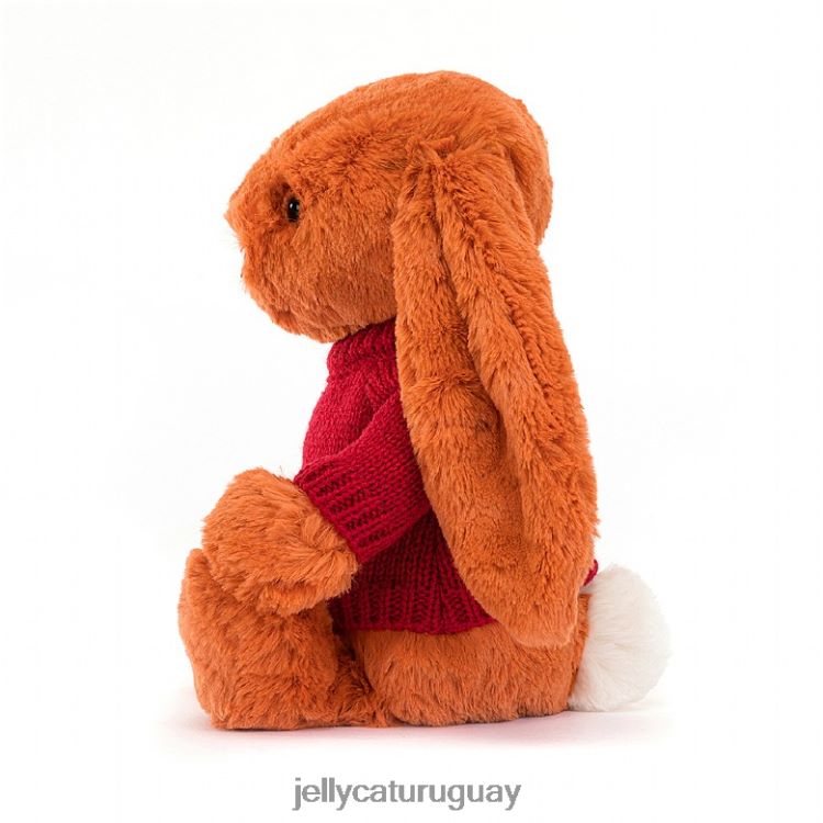 juguete Jellycat tímido conejito mandarina con jersey rojo personalizado naranja T88T62509