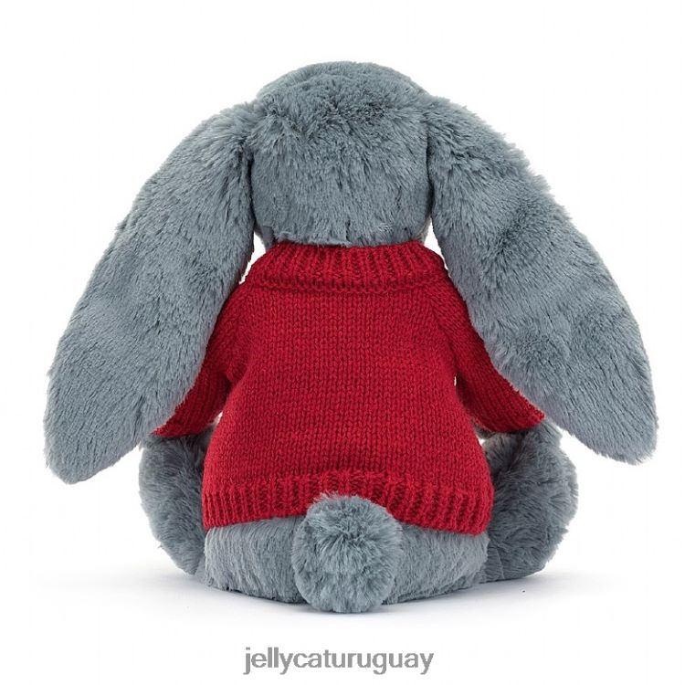 juguete Jellycat tímido conejito oscuro con jersey rojo personalizado azul T88T62473