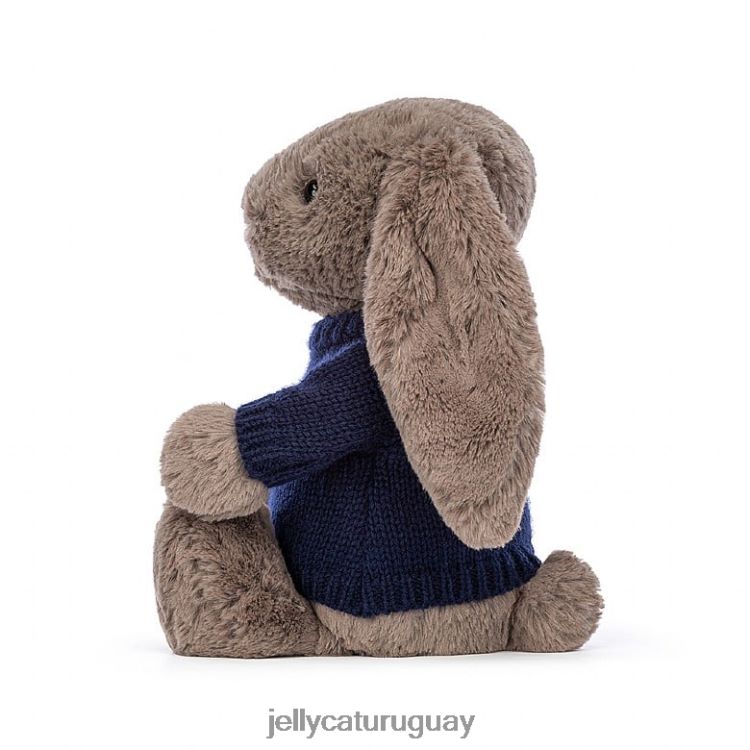 juguete Jellycat tímido conejito trufa con jersey azul marino personalizado marrón T88T62373