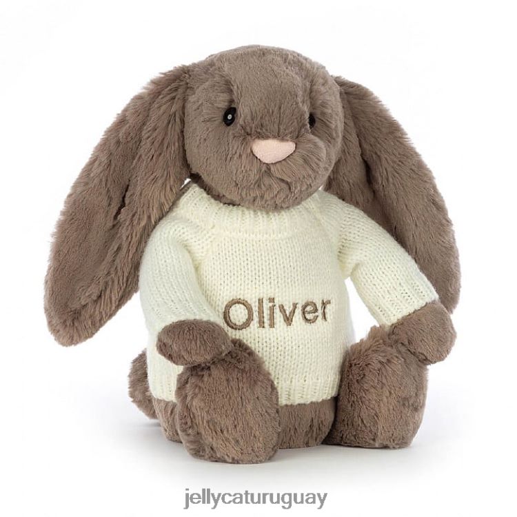 juguete Jellycat tímido conejito trufa con jersey crema personalizado marrón T88T62281