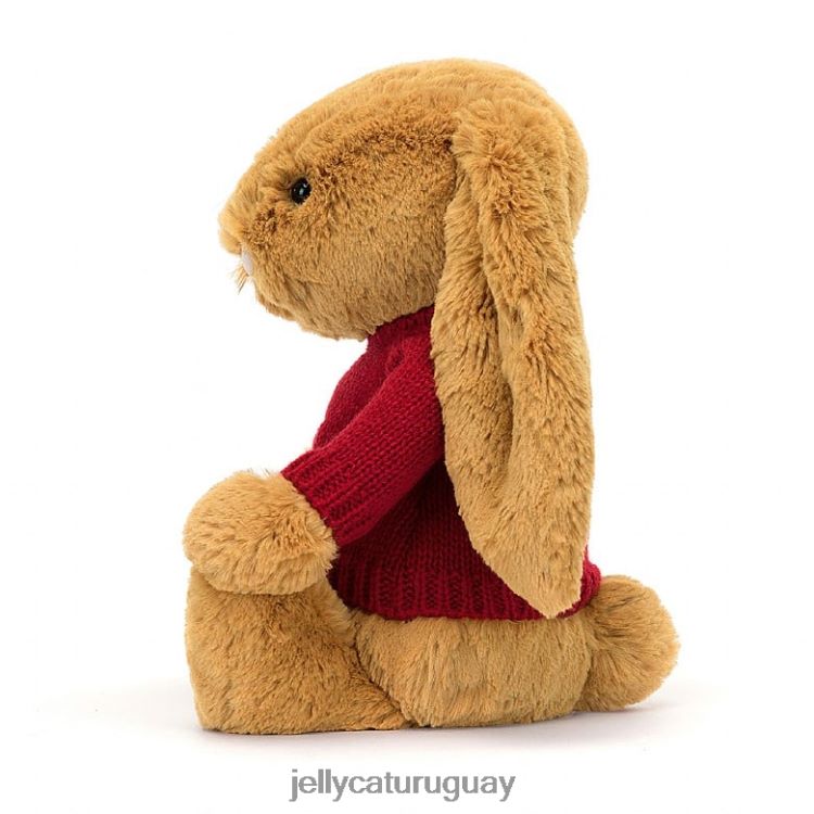 juguete Jellycat tímido en conejito con jersey rojo personalizado dorado T88T62333