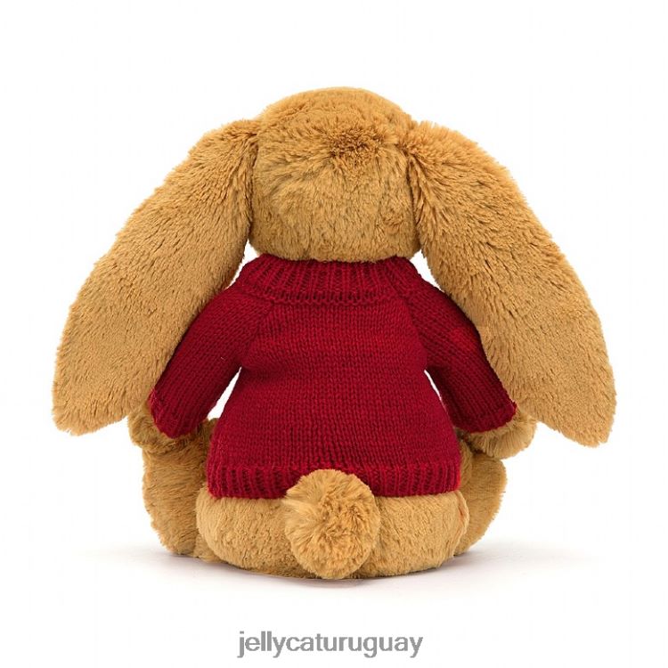 juguete Jellycat tímido en conejito con jersey rojo personalizado dorado T88T62333