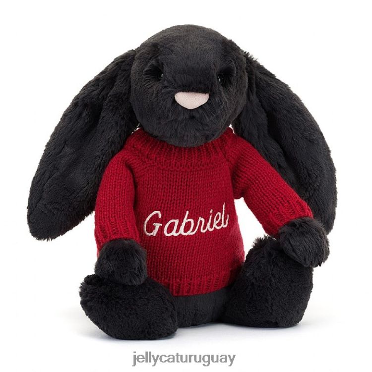 juguete Jellycat tímido y conejito con tinta de jersey roja personalizada T88T62519