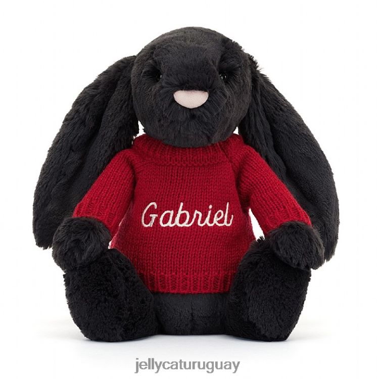 juguete Jellycat tímido y conejito con tinta de jersey roja personalizada T88T62519