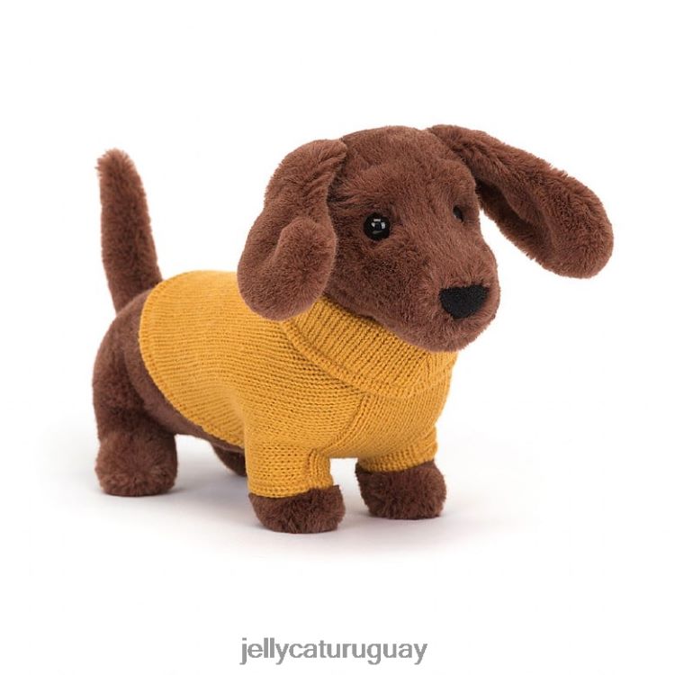 juguete Jellycat suéter salchicha perro amarillo marrón T88T62210