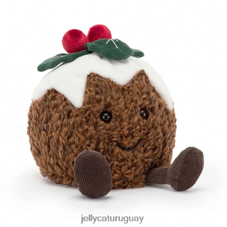 juguete Jellycat divertido pudin de navidad marrón T88T6274