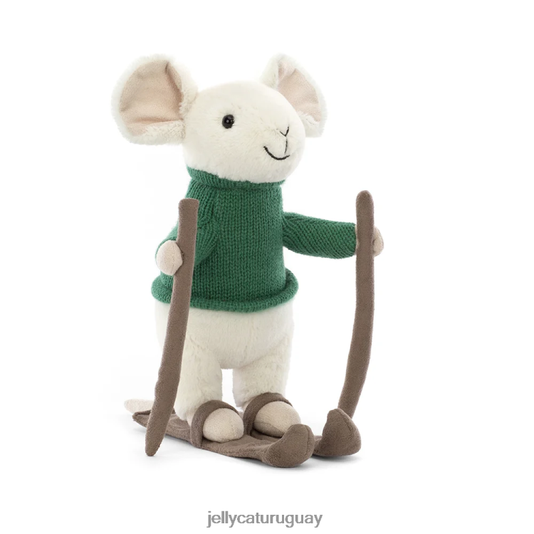 juguete Jellycat ratón feliz esquiando verde T88T62233