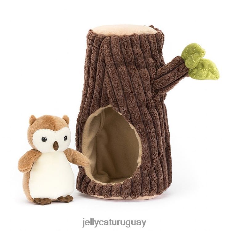 juguete Jellycat fauna del bosque búho marrón y blanco T88T62255