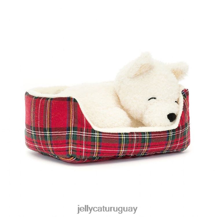juguete Jellycat hija dormida westie blanco y negro T88T62289