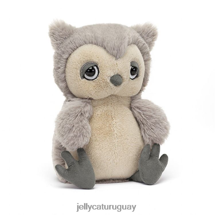 juguete Jellycat búho dormitando gris y blanco T88T62494