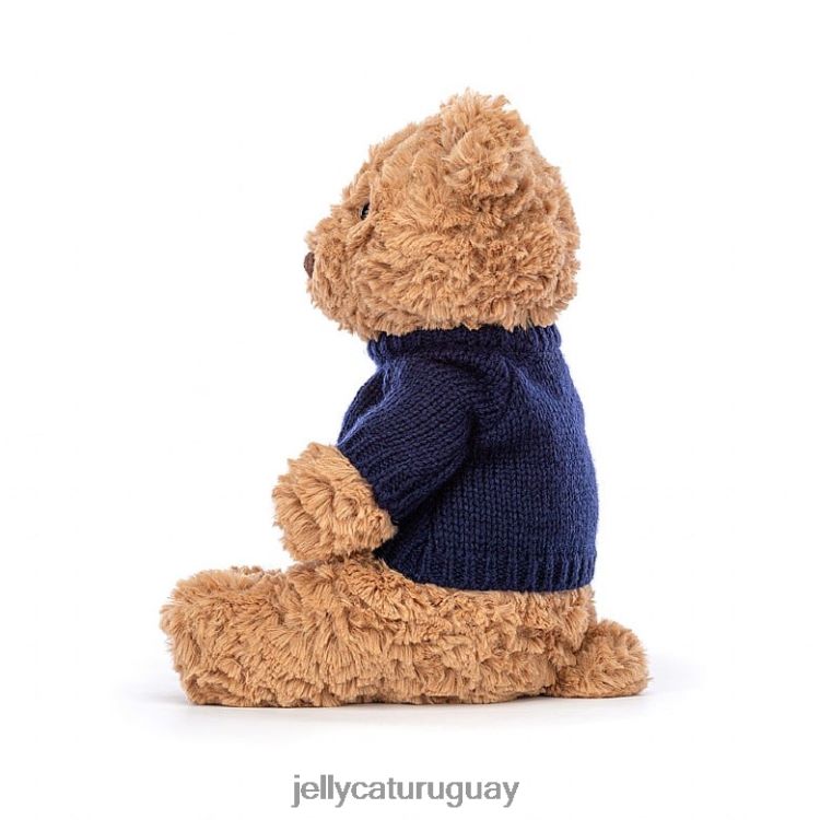 juguete Jellycat oso bartolomé con jersey azul marino personalizado marrón T88T62104