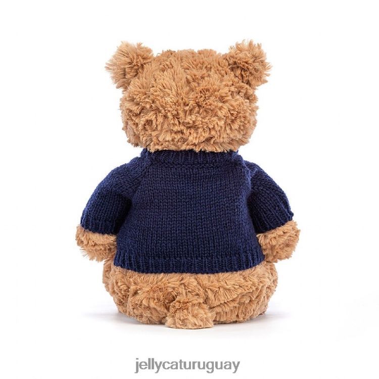 juguete Jellycat oso bartolomé con jersey azul marino personalizado marrón T88T62104