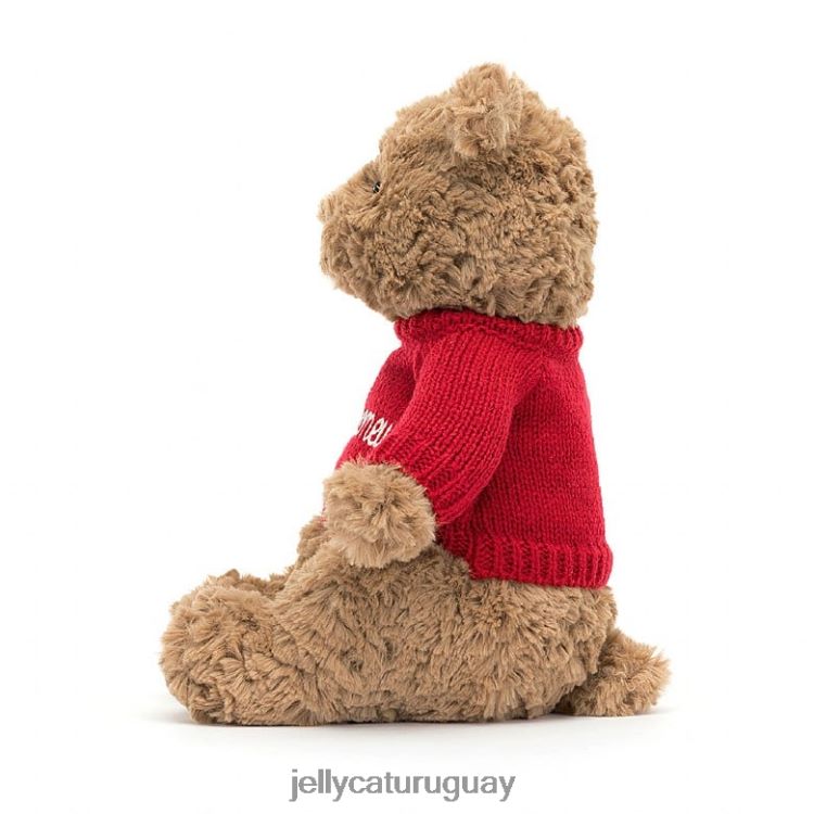 juguete Jellycat oso bartolomé con jersey rojo personalizado marrón T88T62140