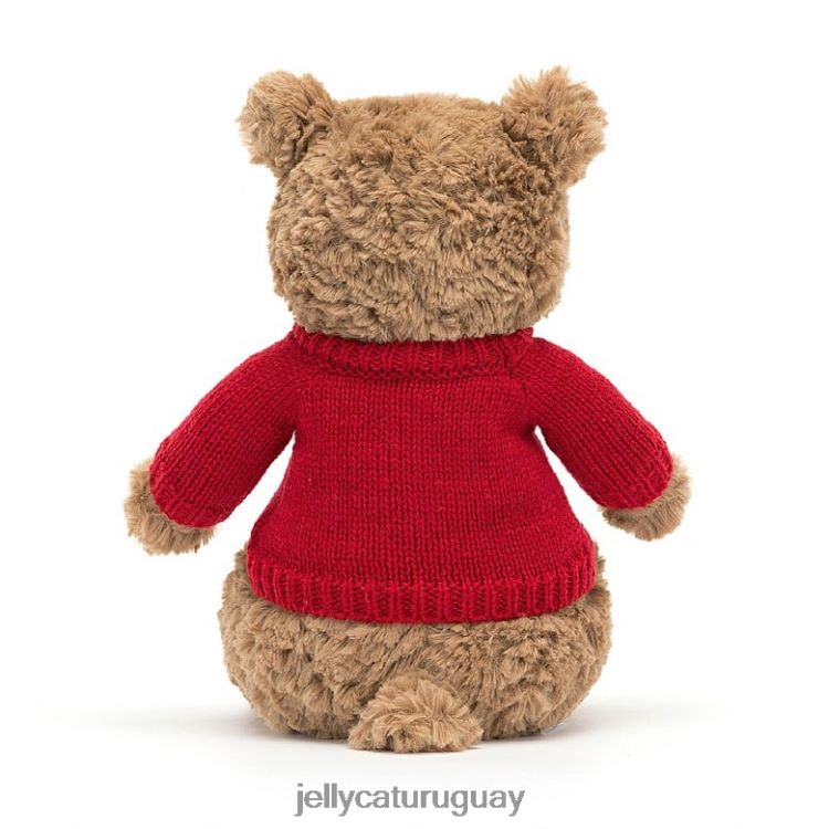 juguete Jellycat oso bartolomé con jersey rojo personalizado marrón T88T62140