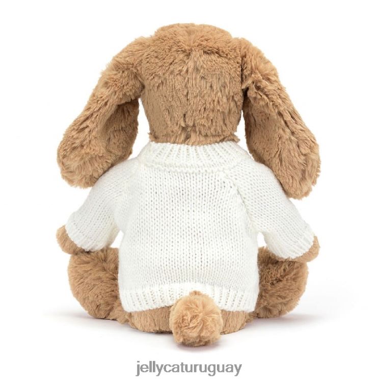 juguete Jellycat Cachorro tímido toffee con jersey crema personalizado beige T88T62135