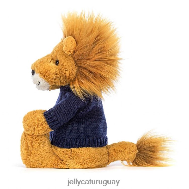 juguete Jellycat león tímido con jersey azul marino personalizado amarillo T88T62534