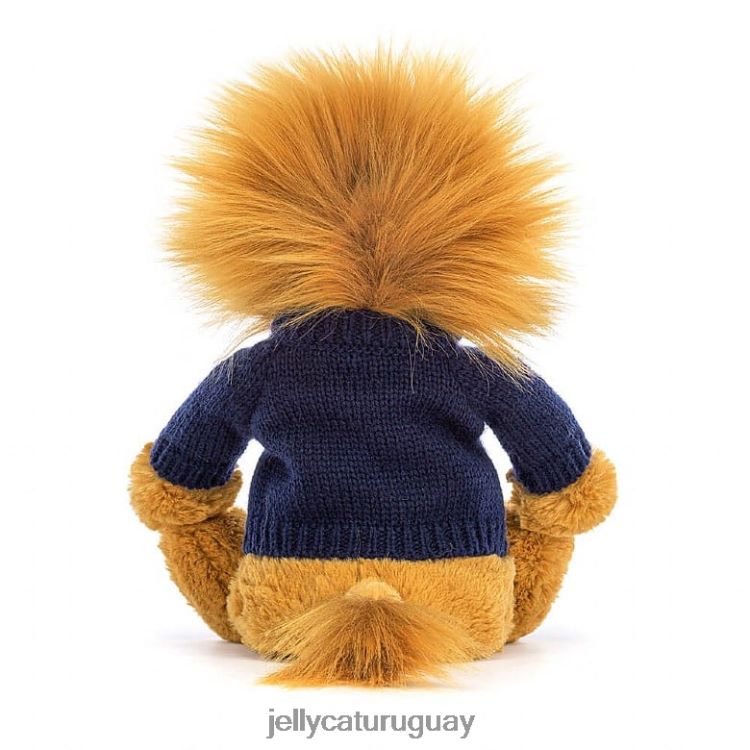 juguete Jellycat león tímido con jersey azul marino personalizado amarillo T88T62534