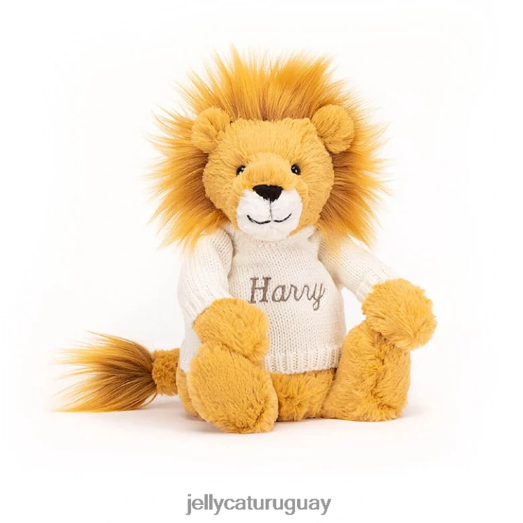 juguete Jellycat león tímido con jersey crema personalizado amarillo T88T62539