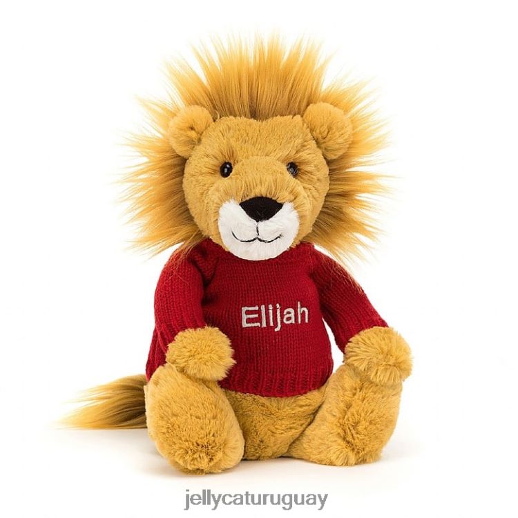juguete Jellycat león tímido con jersey rojo personalizado amarillo T88T62546