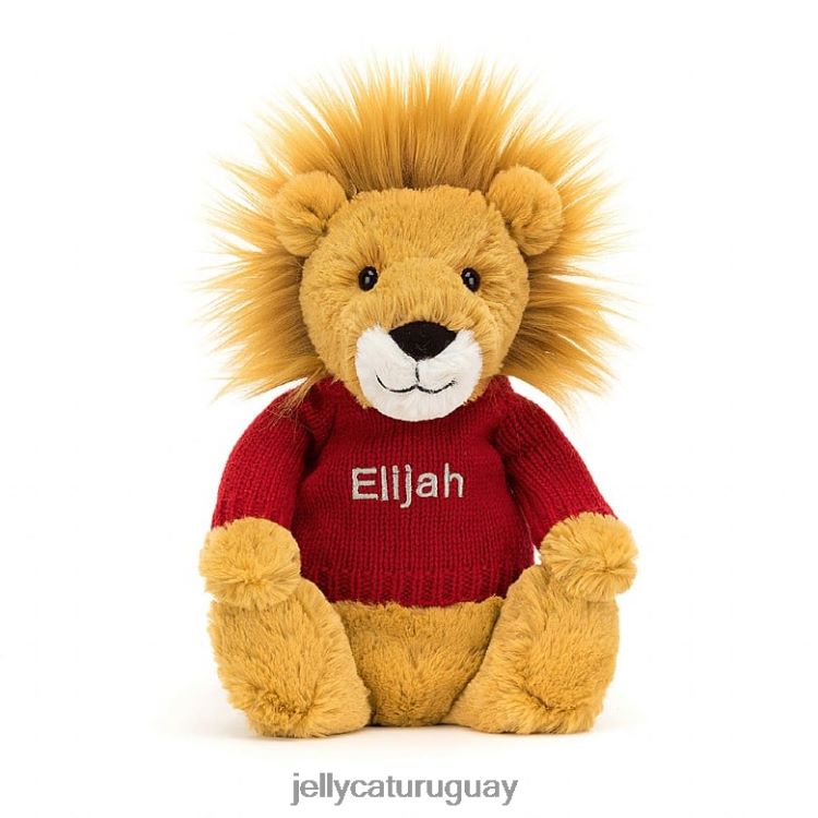 juguete Jellycat león tímido con jersey rojo personalizado amarillo T88T62546