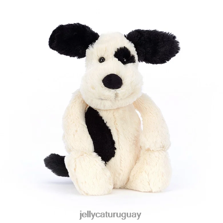 juguete Jellycat tímido cachorro negro y crema en blanco y negro T88T62162