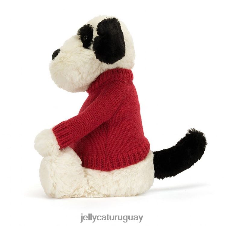 juguete Jellycat tímido cachorro negro y crema en blanco y negro T88T62171