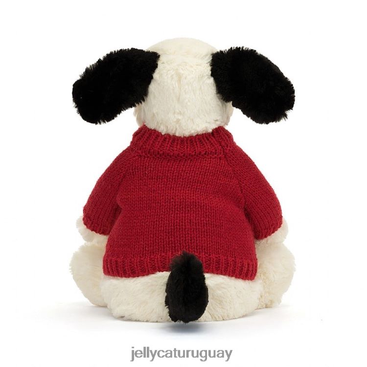 juguete Jellycat tímido cachorro negro y crema en blanco y negro T88T62171