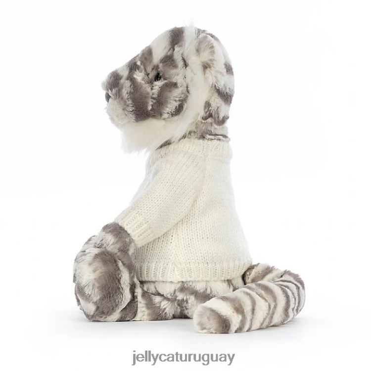 juguete Jellycat tímido tigre de las nieves con jersey crema personalizado gris y blanco T88T62578