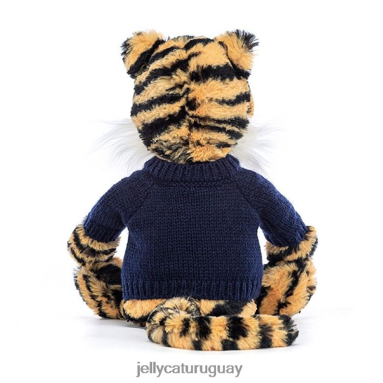 juguete Jellycat tigre tímido con jersey azul marino personalizado multicolor T88T62269